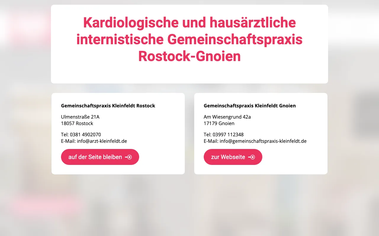Startseite von Praxis Kleinfeldt Rostock