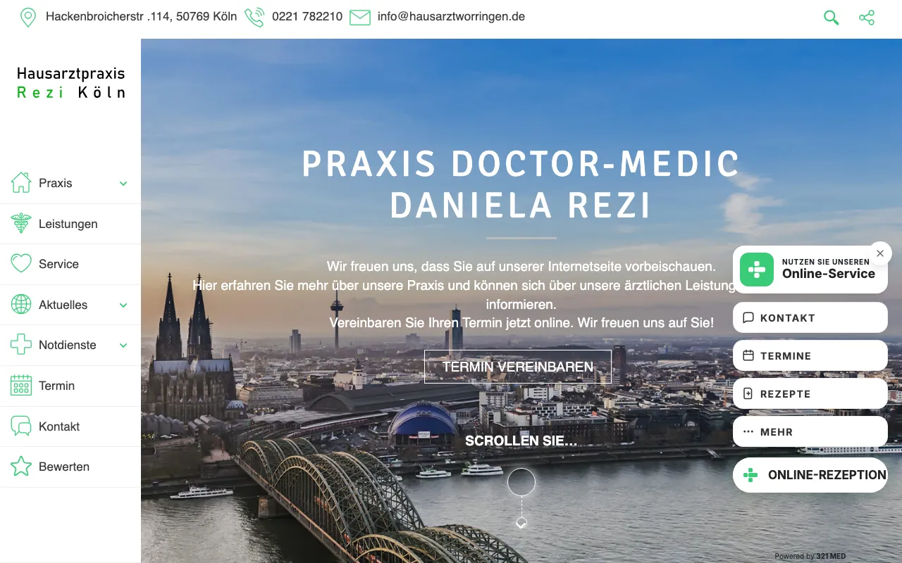 Startseite von Praxis Worringen Köln