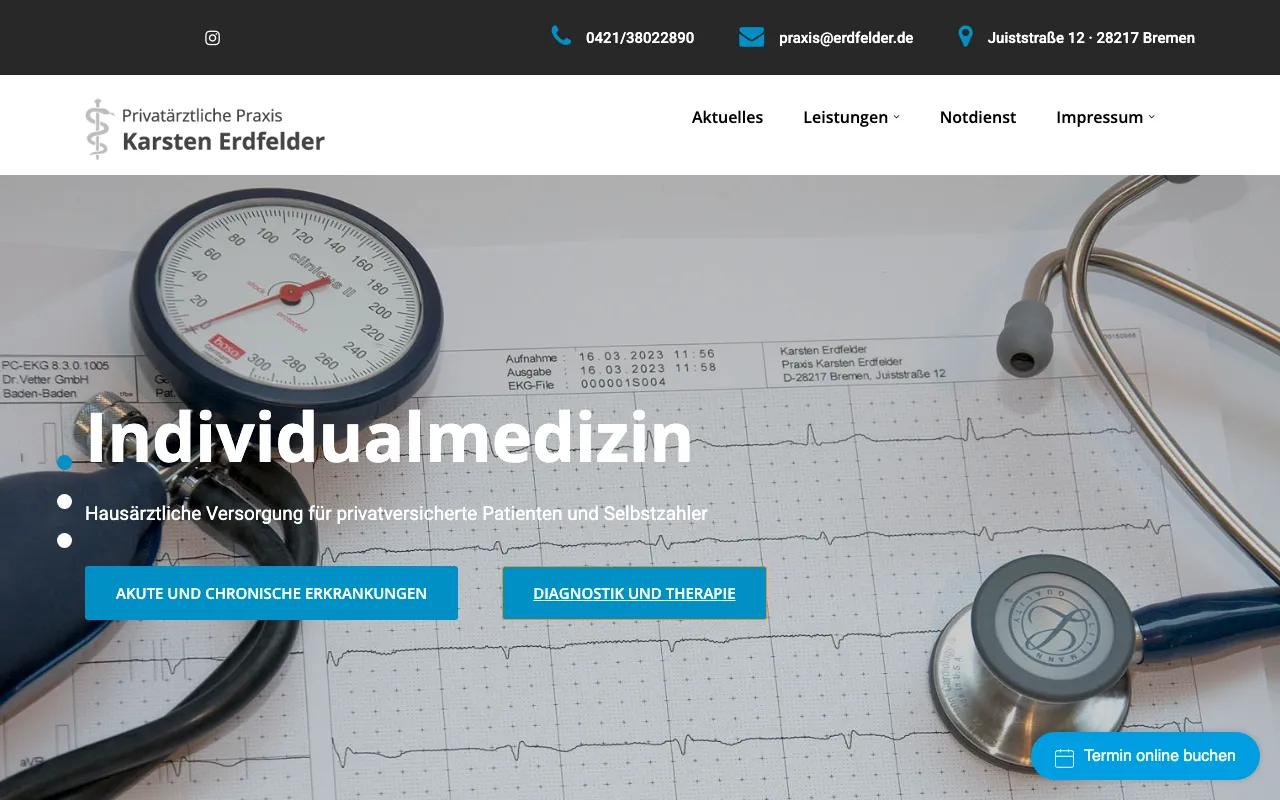 Startseite von Privatarzt Bremen Erdfelder