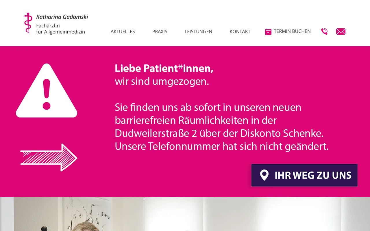 Startseite von Praxis Gadomski Saarbrücken