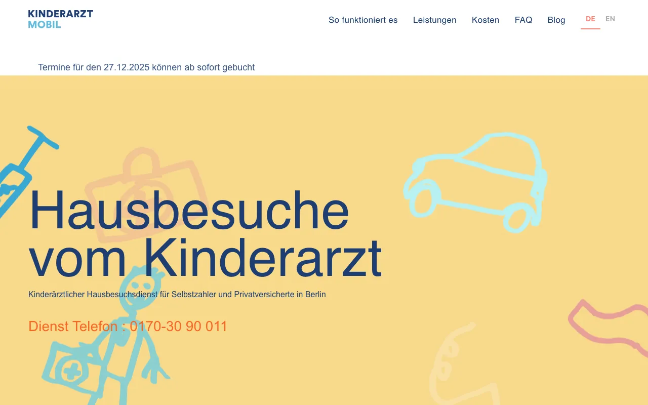 Startseite von KinderArztMobil