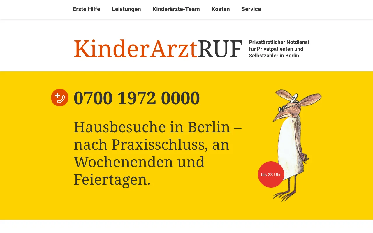 Startseite von KinderArztRUF