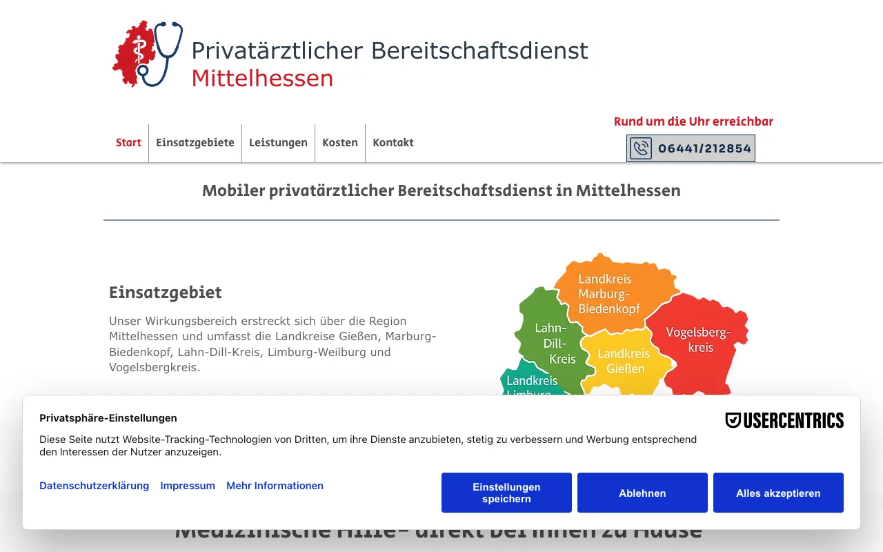 Startseite von Privatärzte Mittelhessen